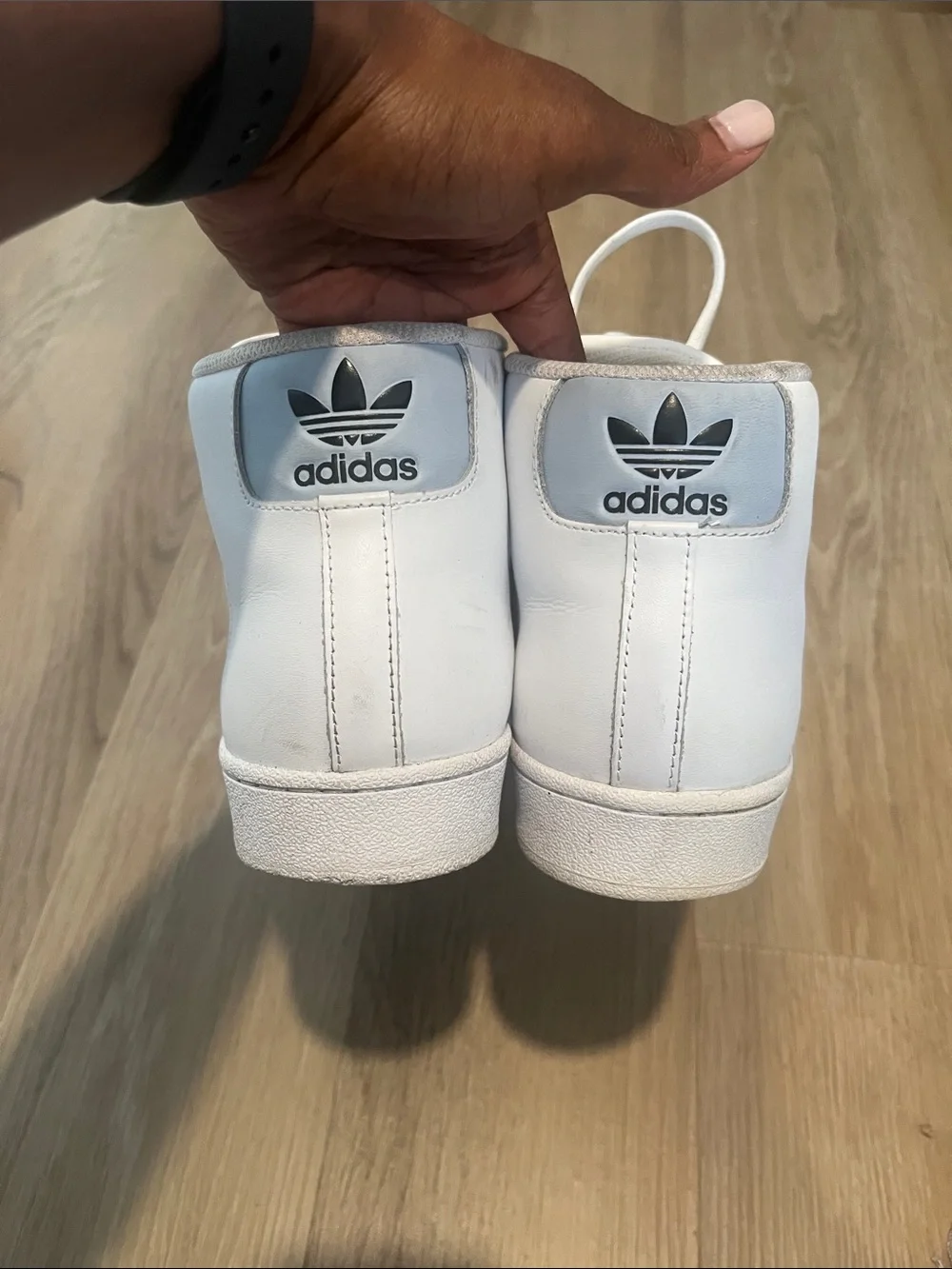 Adidas White High-Top Shell Toe Men’s Sneakers - Size 11